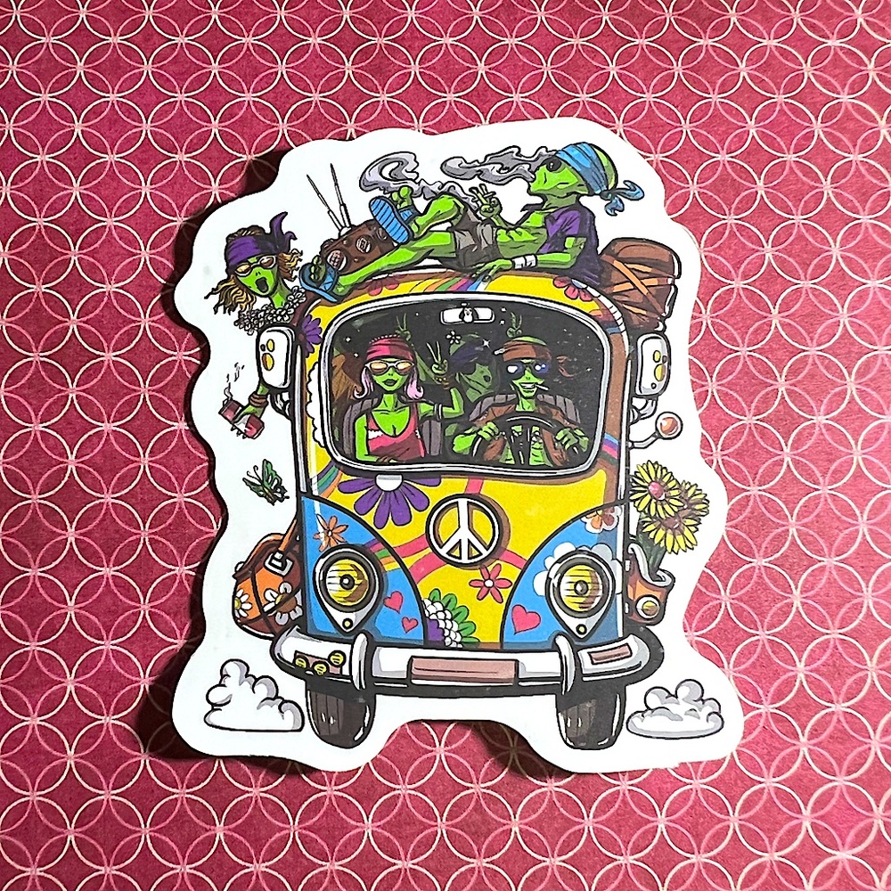 Road Trip Alien ET EBE Traveler Star Person Space People Single Decor Sticker